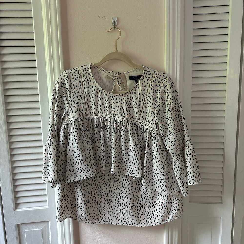 Women's Black and White Polka Dot Top